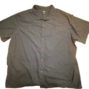 Kingsize 4XL Tall Mens Navy Blue Button Up Short Sleeve Shirt Casual‎